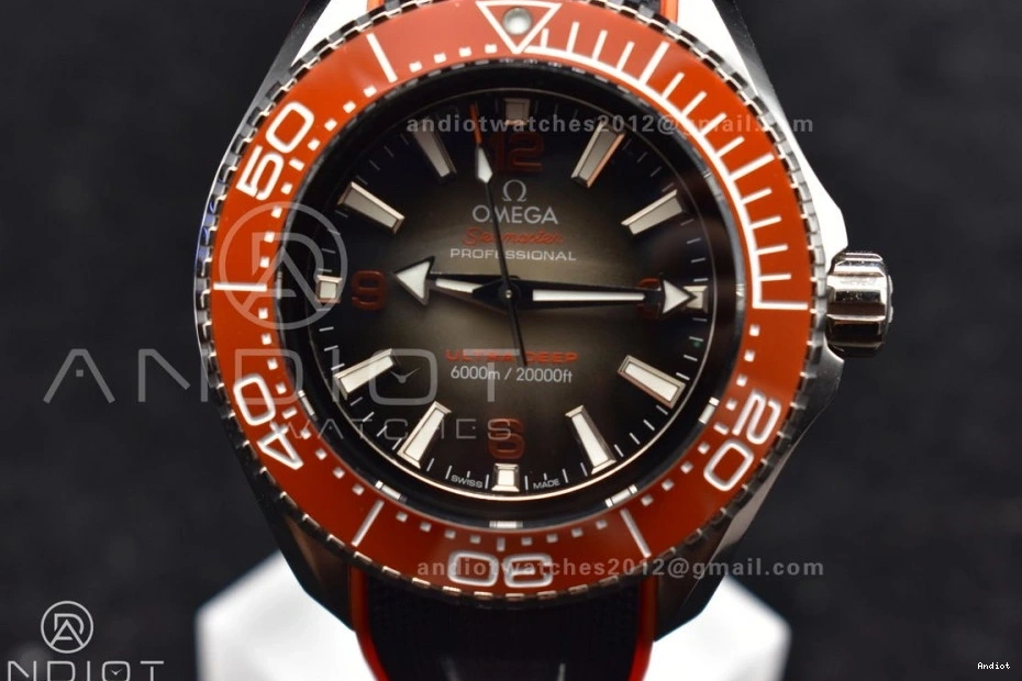 Ceramic on Best Bezel SS Deep 6000M Ultra A2824 Rubber Dial Edition Seamaster 1:1 Black Strap Gray TF Orange 1218